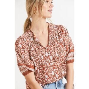 Cleobella XS Adele Blouse 100% Organic Cotton Short Sleeve
